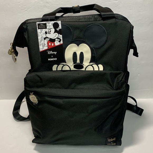 Disney Mickey Mouse Insulated Cooler Backpack 24 Can Capacity Black NWT - Picture 2 of 14